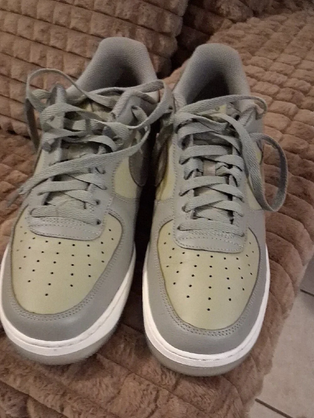Nike Olive Green and Gray Low-Top Sneakers